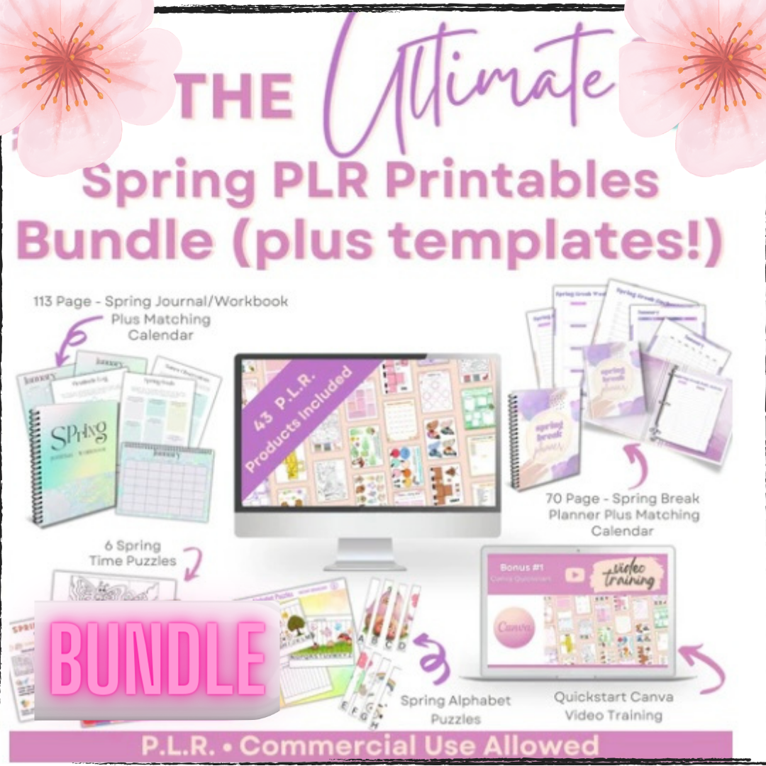 Ultimate Spring PLR Printables Bundle Plus Templates