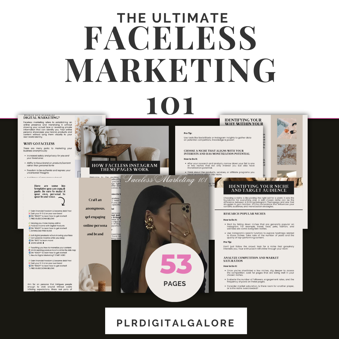 300  WOMEN’S  BILLIONAIRES  CLUB REELS &  OFFICIAL FACELESS MARKETING 101 GUIDE