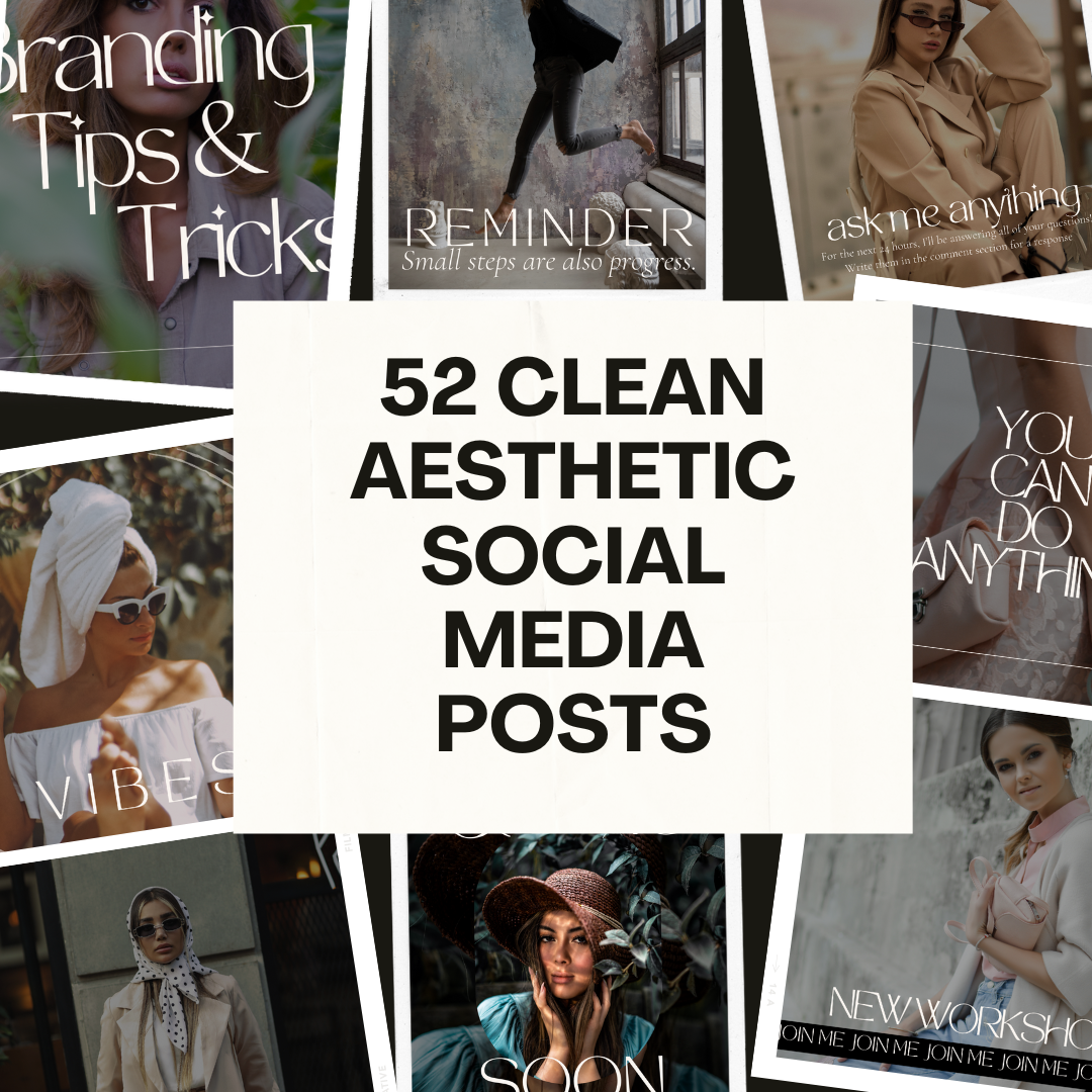 52 CLEAN AESTHETIC SOCIAL MEDIA POSTS PLR/MRR RIGHTS